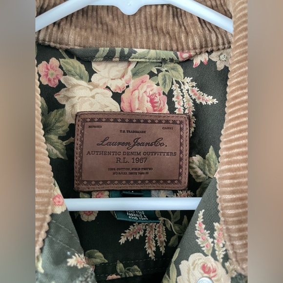 VINTAGE 90s RALPH LAUREN Floral Barn Coat Size M Jacket Chore Cottagecore - Picture 5 of 12
